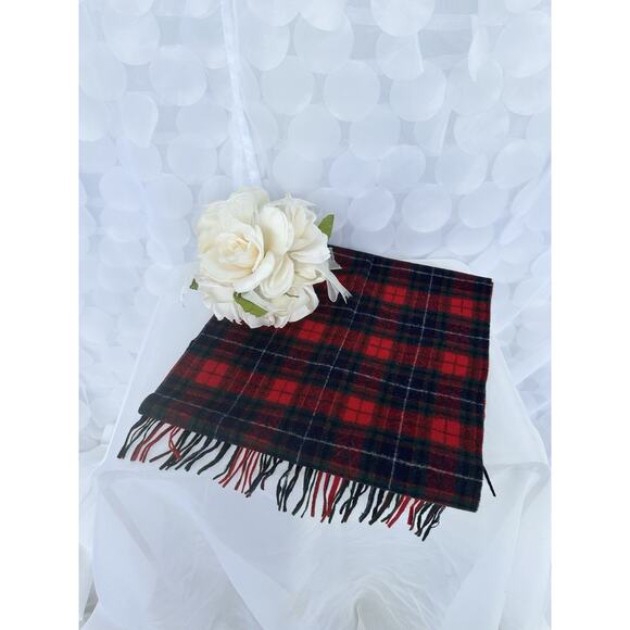 Vintage Pendelton 100% Wool Scarf Red Multi Tartan Plaid UNISEX USA MADE CLASSIC - Picture 2 of 3